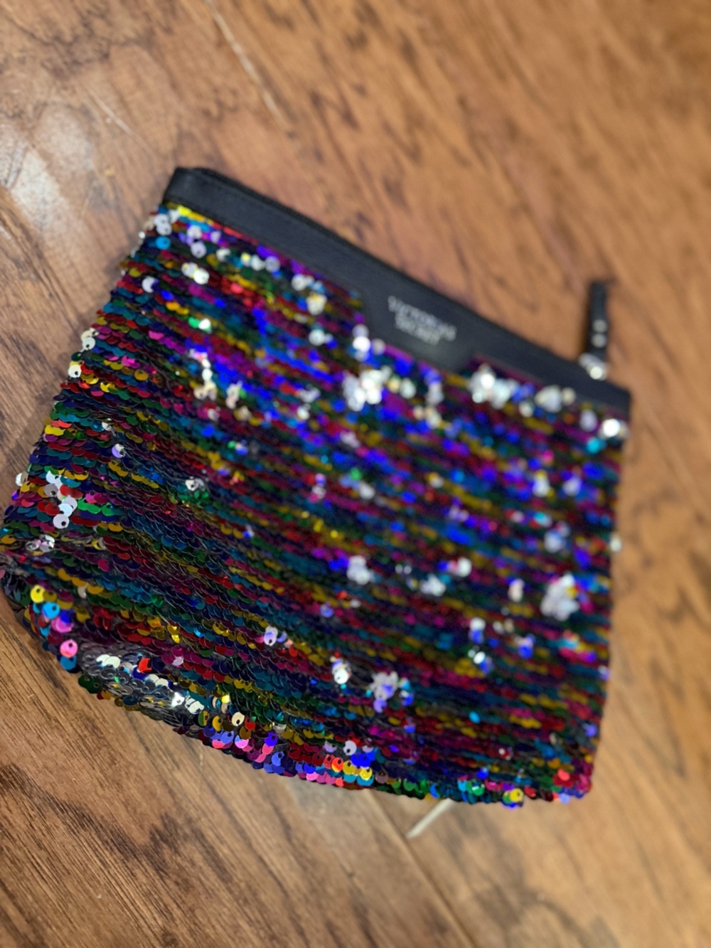 Victoria’s Secret Rainbow Reversible Sequin Makeup Bag Cosmetic Pouch
